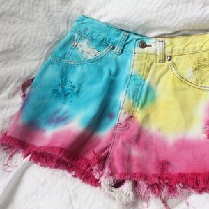 VINTAGE Levi's Denim Shorts Tie Dyed